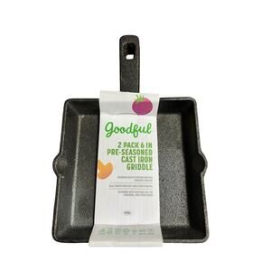 Goodful 2 pack 6in Pre-Seasoned Cast Iron Griddle